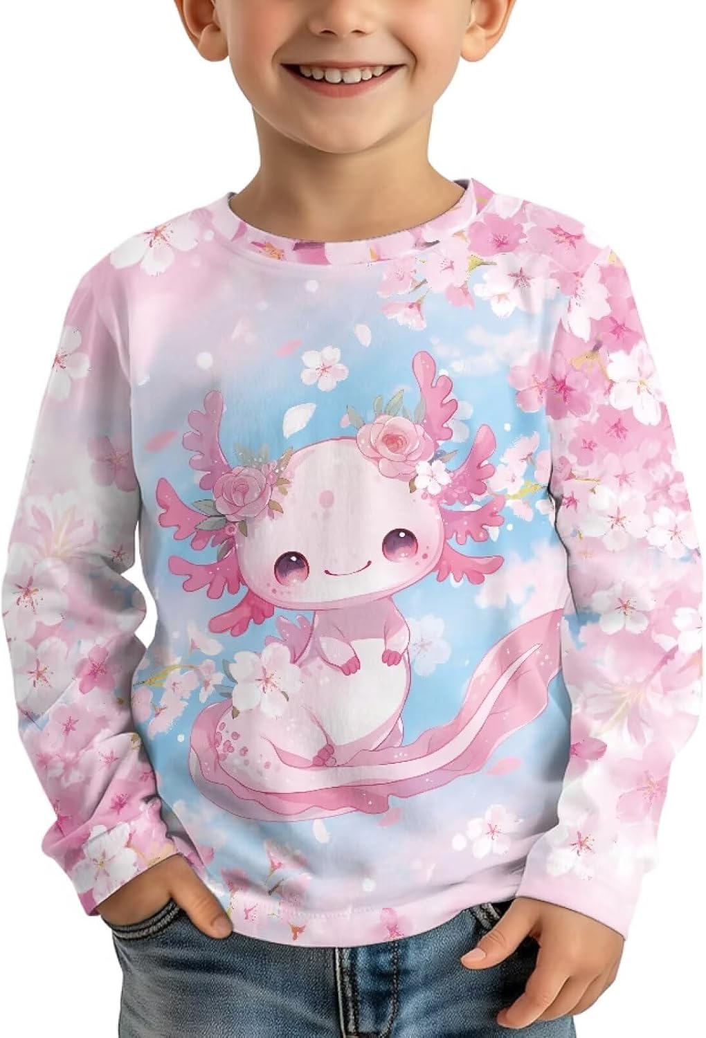 キッズ 長袖 シャツ カジュアル クルーネック Tシャツ トップス ソフト グラフィック Tシャツ ジム スポーツ用