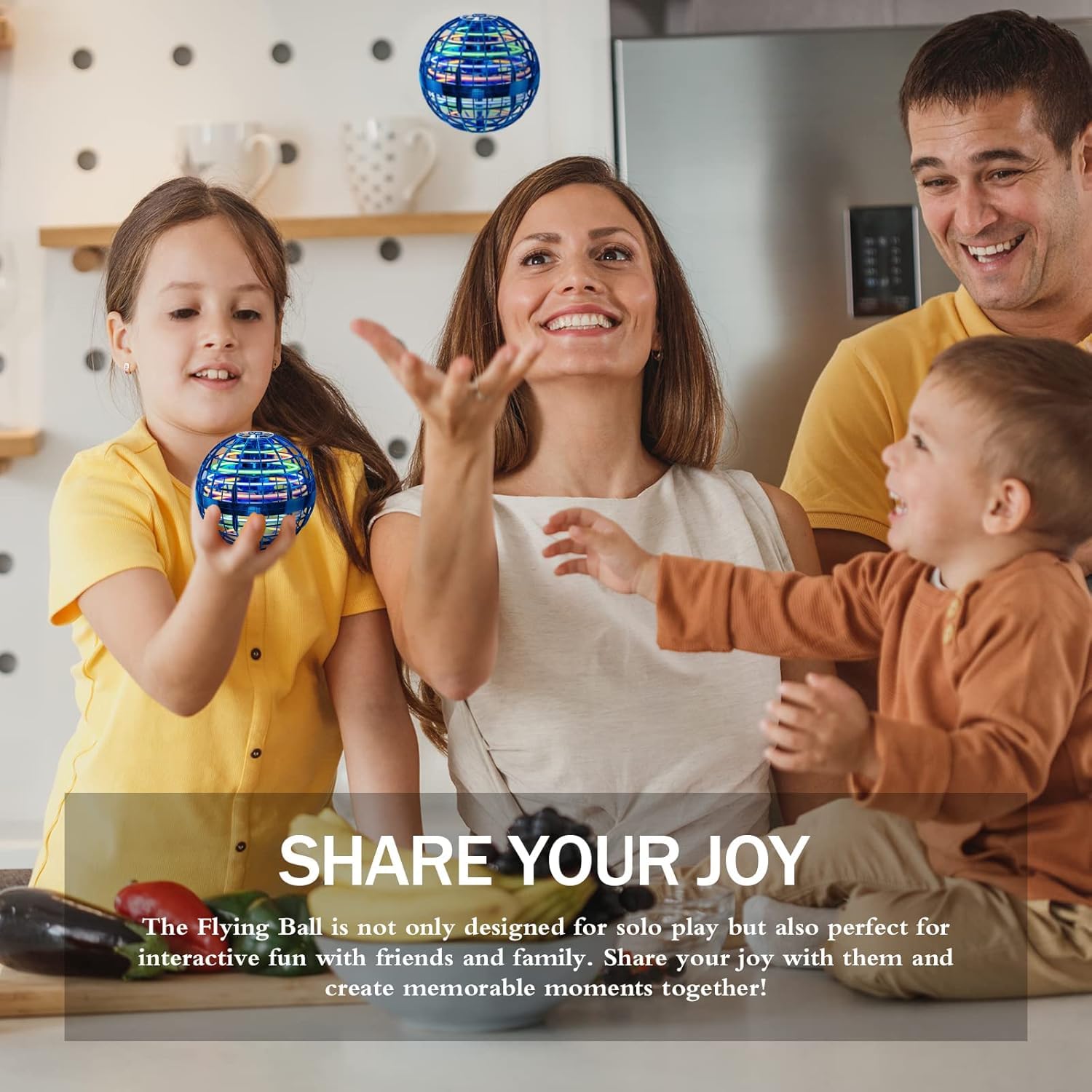 Drumstone (𝗦𝗽𝗲𝗰𝗶𝗮𝗹 𝟱 𝗬𝗲𝗮𝗿𝘀 𝗪𝗮𝗿𝗿𝗮𝗻𝘁𝘆) Hand-Controlled Flying Orb Ball Toy – Intelligent Hovering UFO with LED Lights, Rechargeable, Durable & Safe for Kids – Fun Boomerang Ball - Image 5 thumbnail