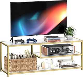 Function Home TV Stand for TVs up to 55 Inch, 3 Tier Entertainment Cente...