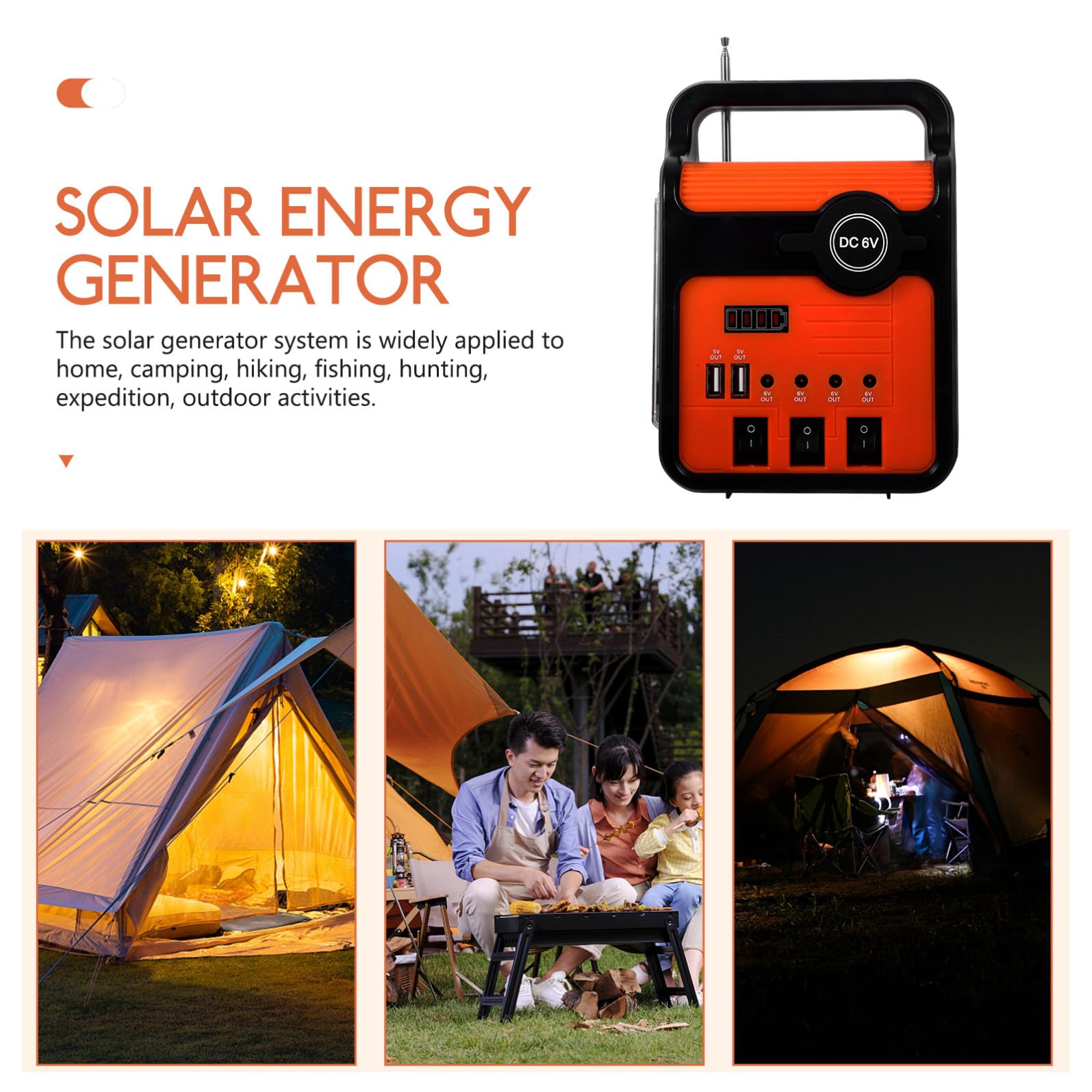 Generador Solar de Energía 220v 25w Negro Portátil