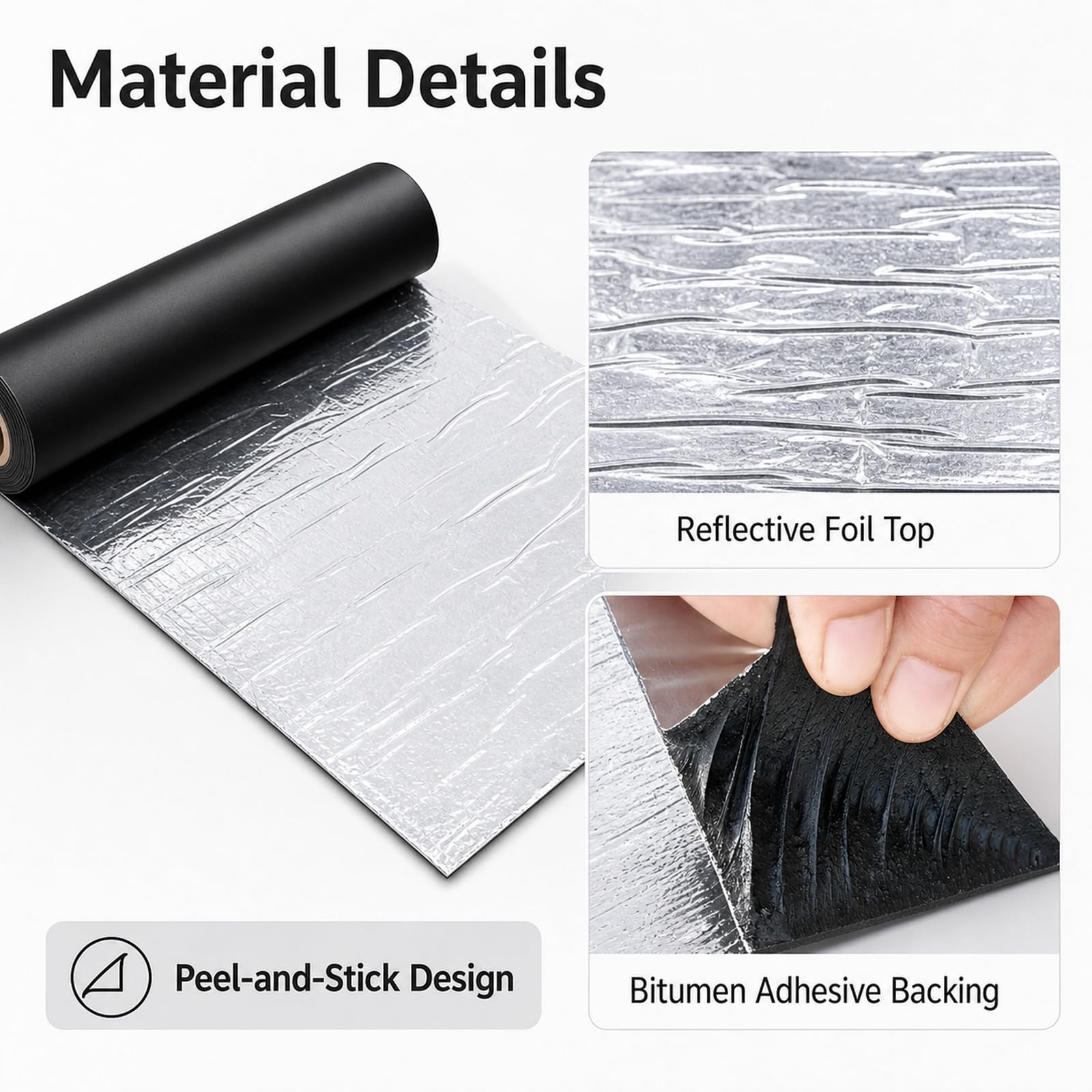Autoadhesivas Tejas De Techo,Cinta de Aluminio Impermeable,Rollo Bituminoso Reparación Adhesiva,Cinta de Butilo,Aislamiento térmico,para reparación de Cubierta y Fisuras en Edificio