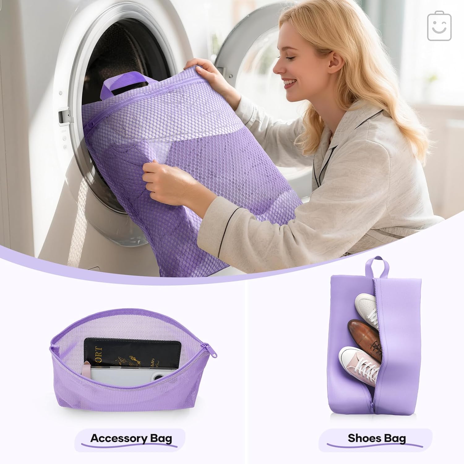 Veken 9/11 Set Compression Packing Cubes for Travel Essentials,Compressible Expandable Large Luggage Suitcase Organizer Bags for Clothing,Durable Space Saver Storage Bags(Light Purple) - Image 7