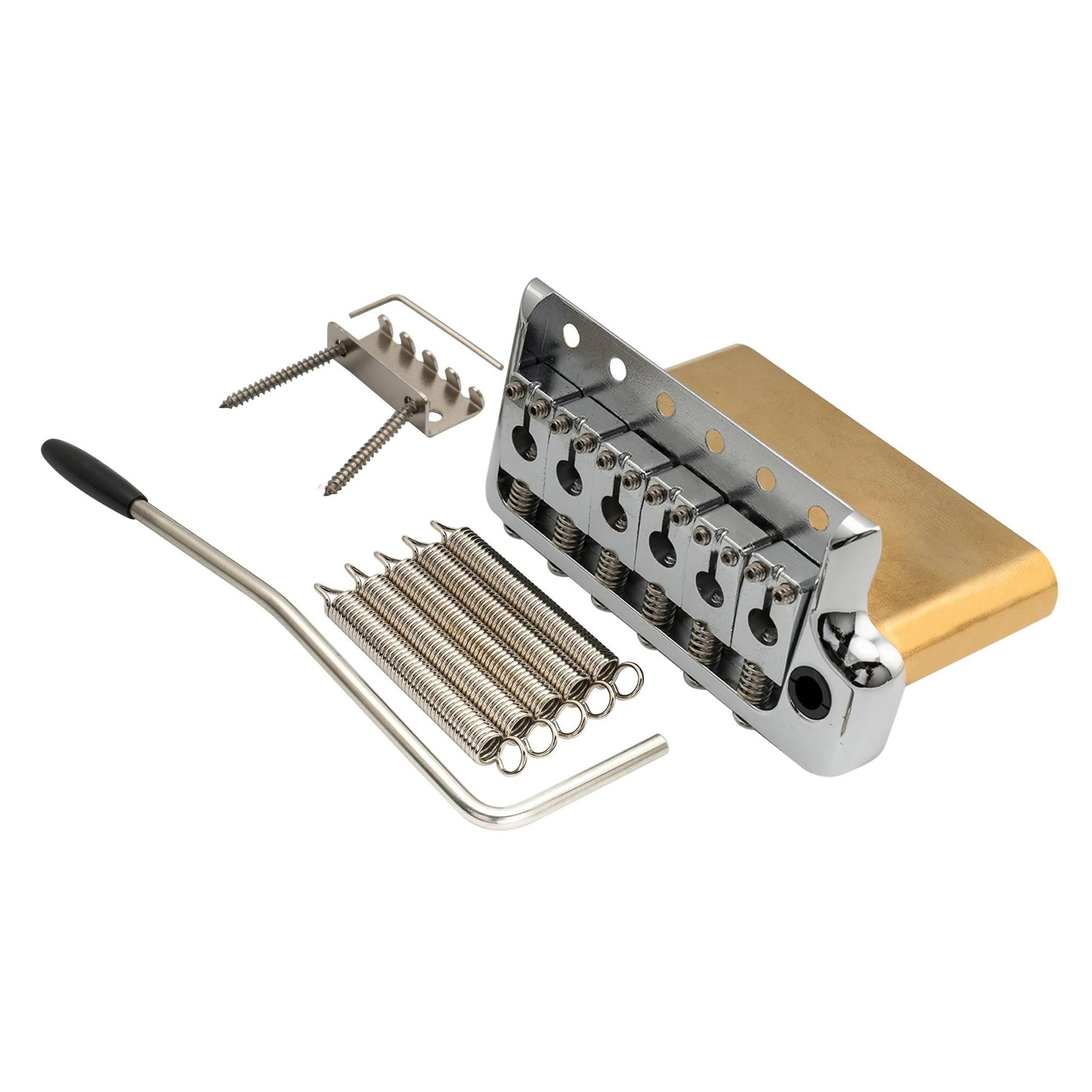 Puente Trémolo De Latón Macizo De 52.5 Mm Adecuado Para Guitarras Eléctricas Principiantes | Puente de guitarra(Chrome)