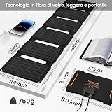 FlexSolar 40W Foldable Solar Charger, USB C Portable Solar Panel, PD2.0 QC3.0 DC Ports, IP67 Waterproof ETFE Power Emergency for Camping Hiking, Compatible with Smartphone Tablet Headphone Laptop - 6