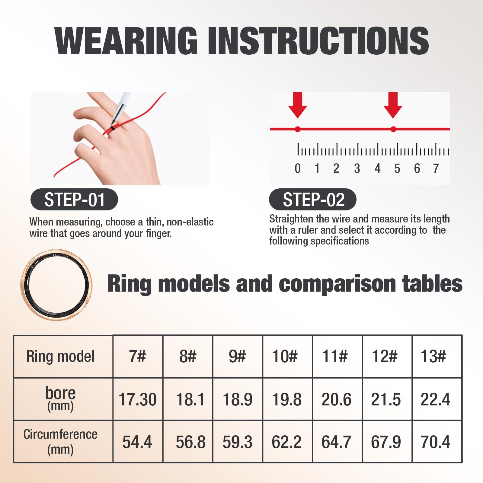 Moremore Anillo inteligente con frecuencia cardíaca, oxígeno en sangre, rastreador de sueño, rastreador de pasos, impermeable IP68, anillo de fitness para mujeres y hombres, compatible con iOS y