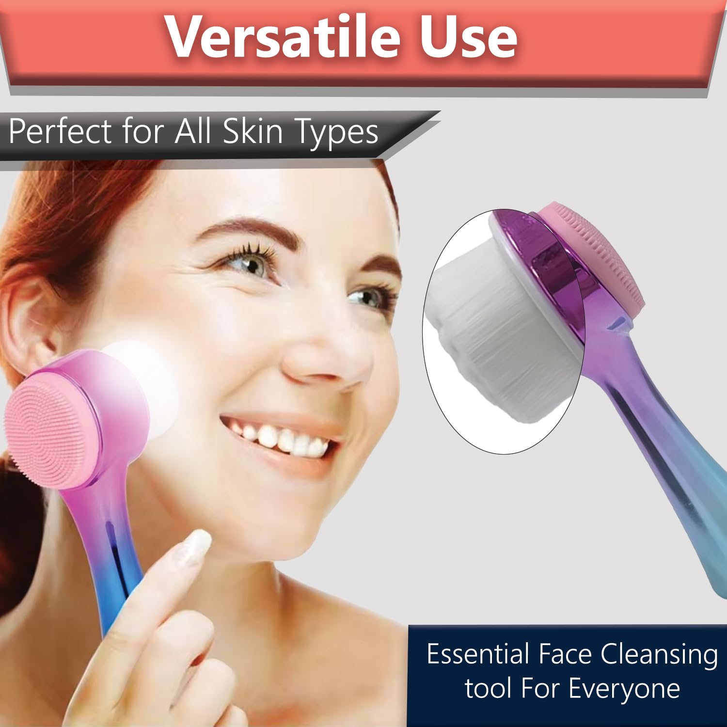 TEMPERIA (1 pcs) 2 in 1 Silicone Face Scrubber Brush for Men & Women - Facial Massager Tool for Cleansing - Exfoliating Brush for Face Wash Scrub (MN01) TEMPERIA (1 pcs) 2 in 1 Silicone Face Scrubber Brush for Men & Women - Facial Massager Tool for Cleansing - Exfoliating Brush for Face Wash Scrub (MN01)