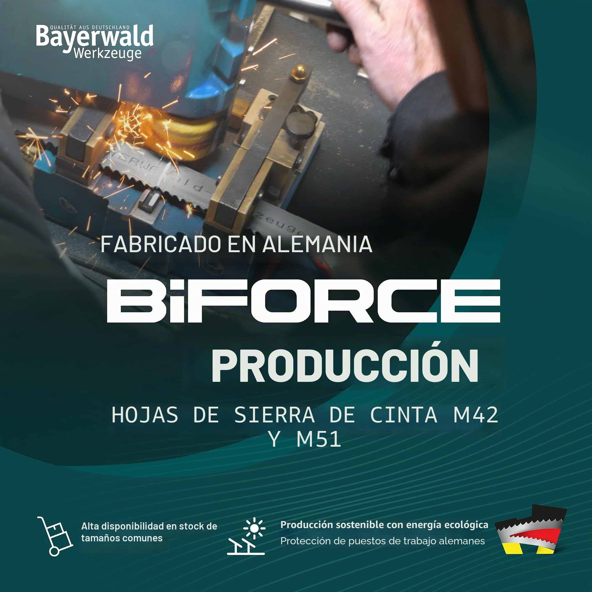 Bayerwald - Hoja de sierra de cinta para metal (1638 x 13 x 0,65 x 14 ZpZ, M42, acero y metales no ferrosos)