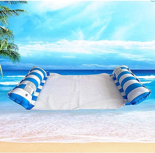 Miniatura 4 de Hamaca de piscina flota silla de agua plegable inflable natación flotante tumbona para adultos familiares -Paquete de 2