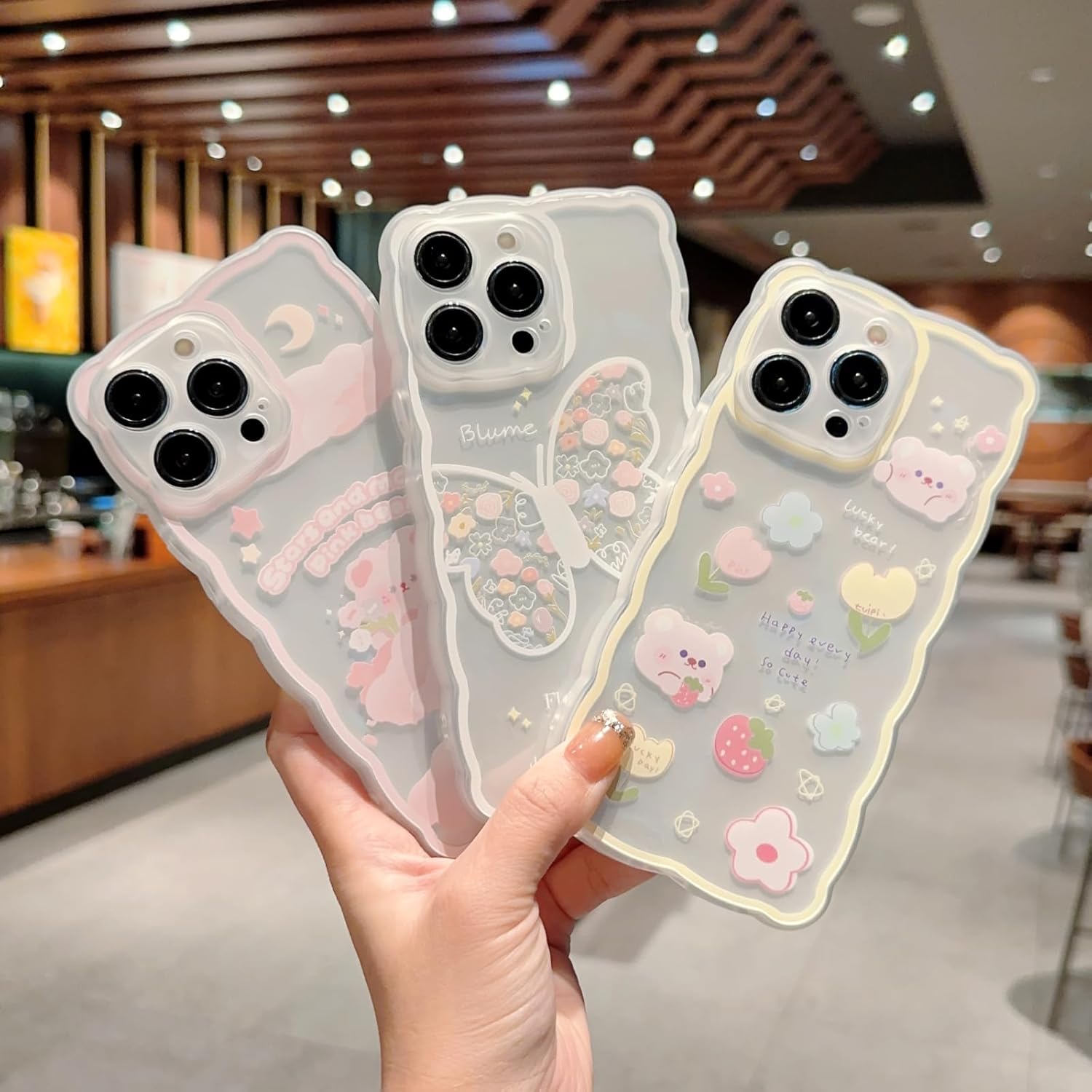 Unov Funda Compatible Con IPhone 15 Pro Max, Transparente Con Diseño En Relieve, Patrón Floral En Relieve, TPU Suave, Parachoques Delgado, Protector De 6.7 Pulgadas (ramo De Flores