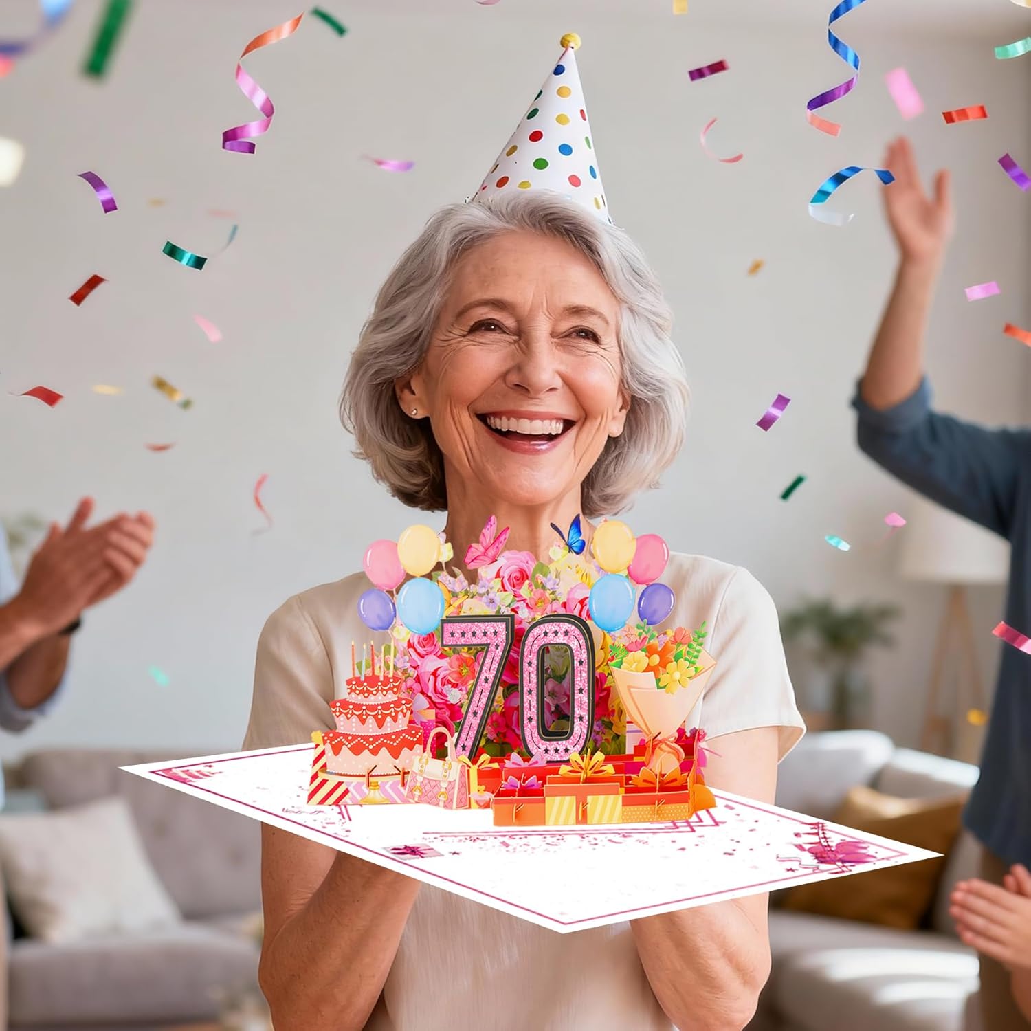 70th Birthday Card for Women,Jumbo Pop Up 70th Birthday Cards for Her Friend,Back In 1956 Happy 70 Year Old Birthday Decorations for Wife Daughter Mom Funny Birthday Gifts,Rose Gold - Image 8