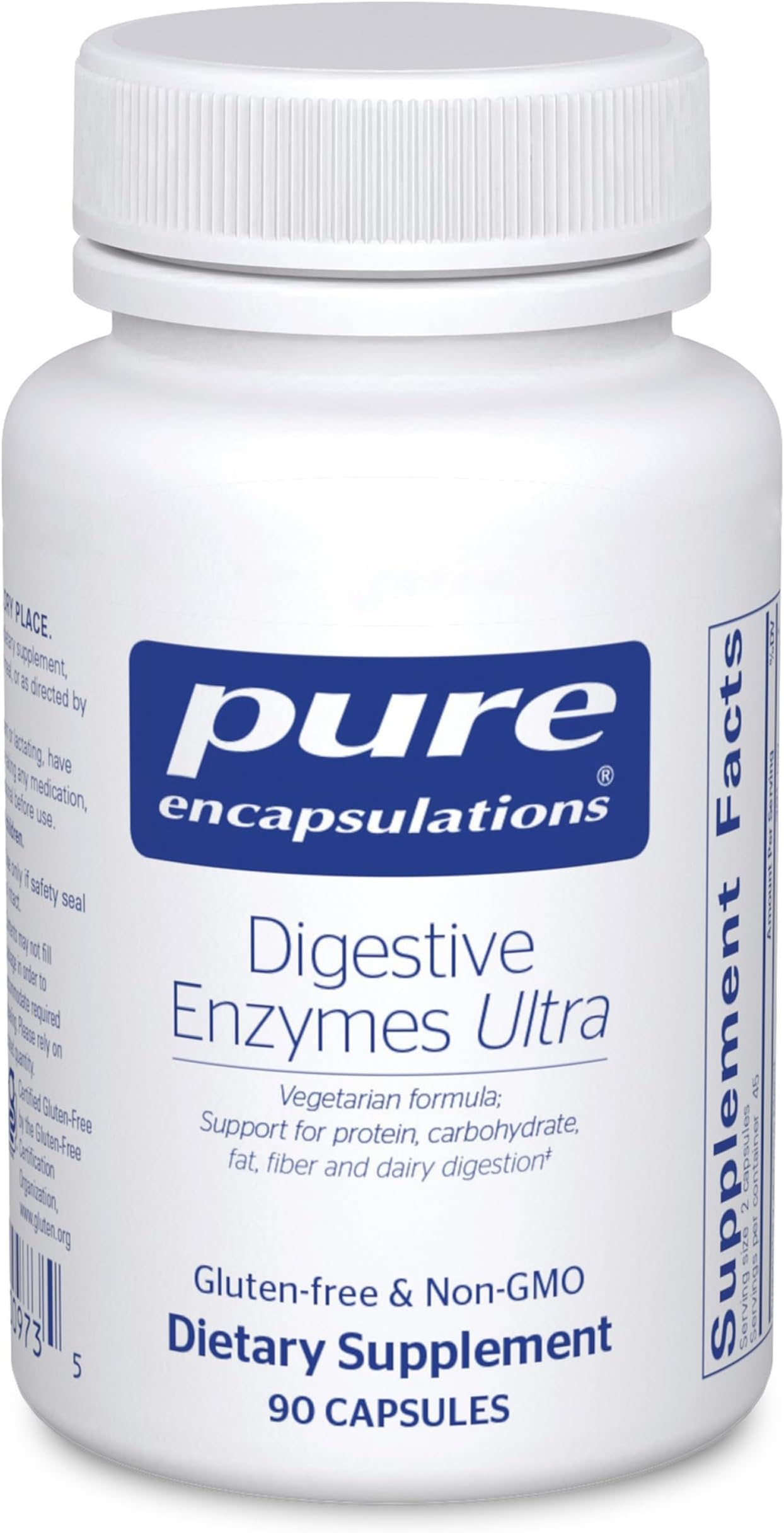 Pure Encapsulations Digestive Enzymes Ultra - Vegetarian Digestive Enzyme Supplement to Support Protein, Carb, Fiber, and Dairy Digestion* - 90 Capsules