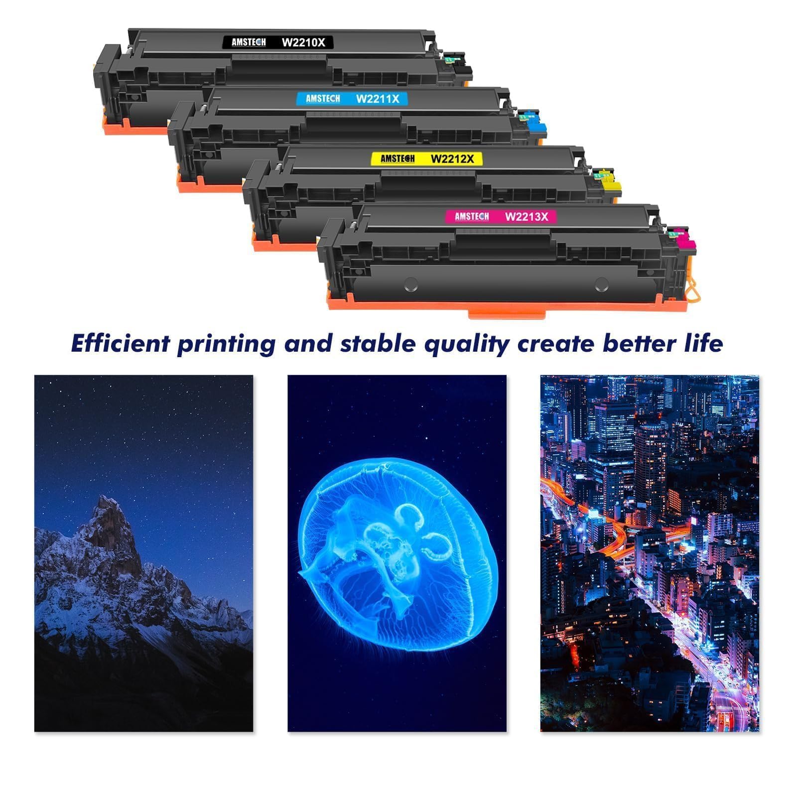 207X 207A Ersatz für HP Color LaserJet Pro MFP M283fdw M283fdn Mit Chip | Kompatibel für Color LaserJet Pro MFP M282nw M255dw M283 M282 M255 W2210X W2211X W2212X W2213X Schwarz Cyan Gelb Magenta 4PK