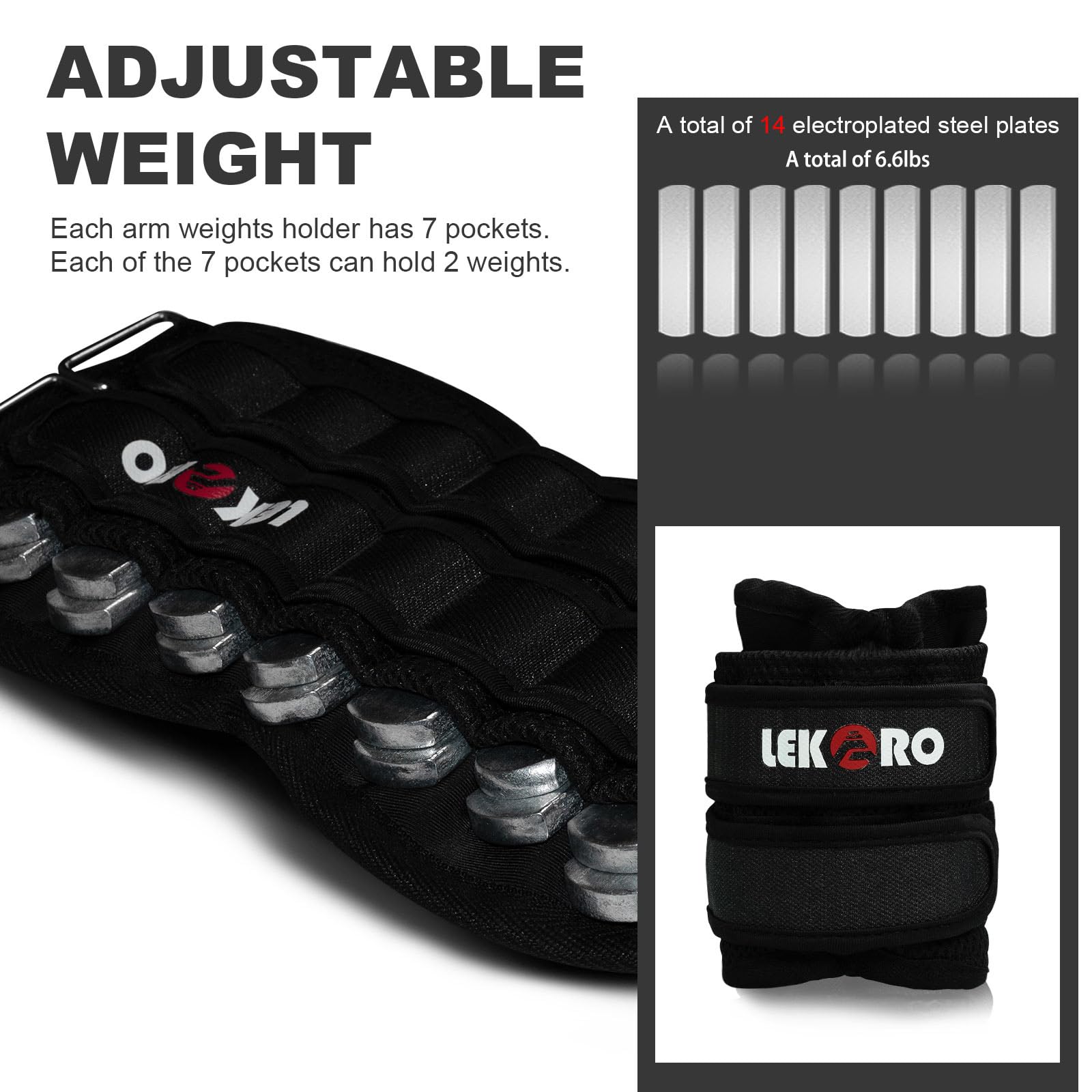 Pesas de muñeca ajustables, pesas extraíbles para tobillo y muñeca, entrenamiento de fuerza, para hombres y mujeres, fitness, caminar, trotar, entrenar, correr