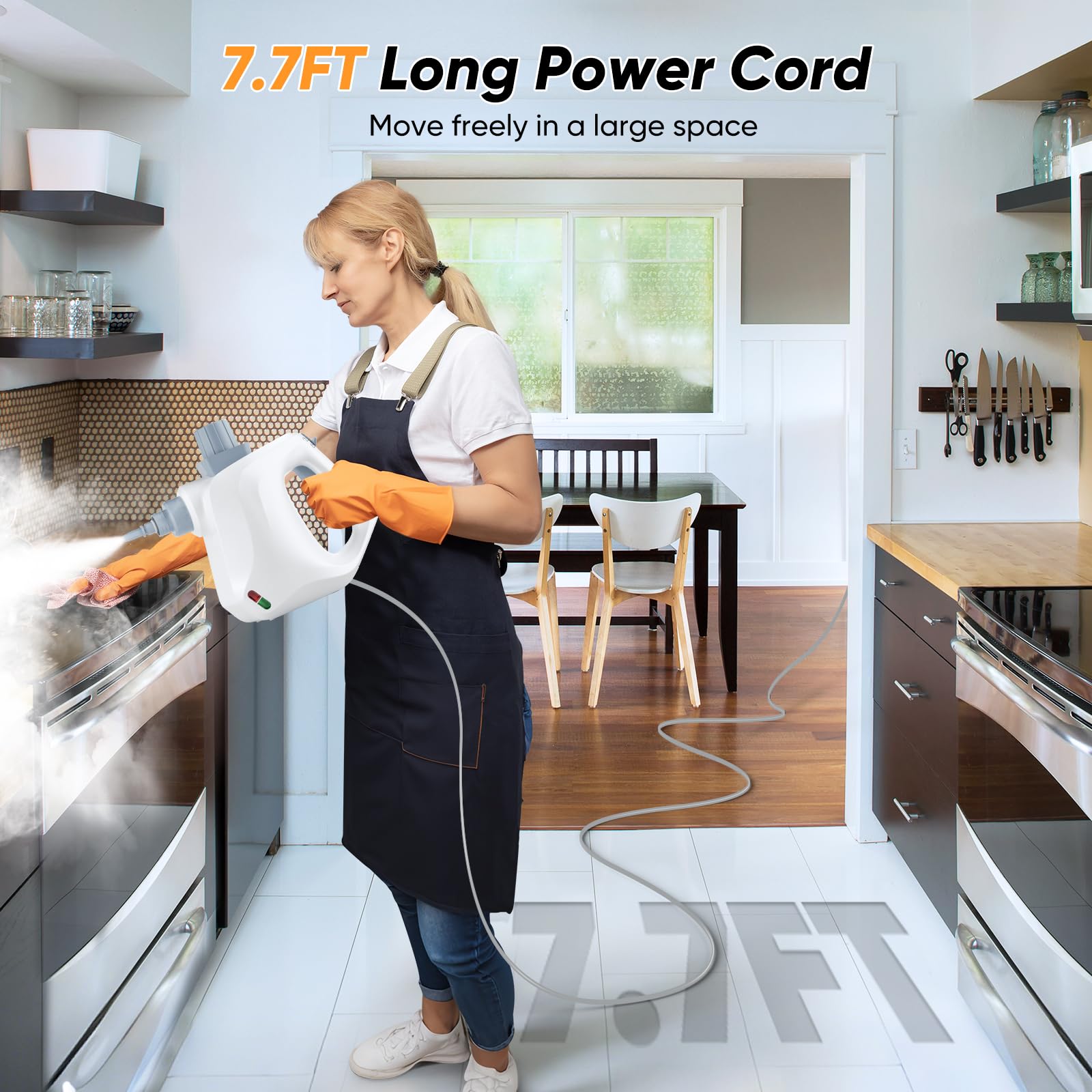 Nettoyeur Vapeur Portable 1000W - Avec 10 Accessoires Pour Vitres, Canapé, Matelas, Voiture - Chauffage Rapide 3-5 Min - Sécurité Verrou