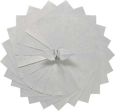 100 Origami Paper Sheets Paper Pack White Paper Flower Pattern, Embossing, Pearl Coating for Folding Paper, Origami Cranes,Scrapbook 6x6 White