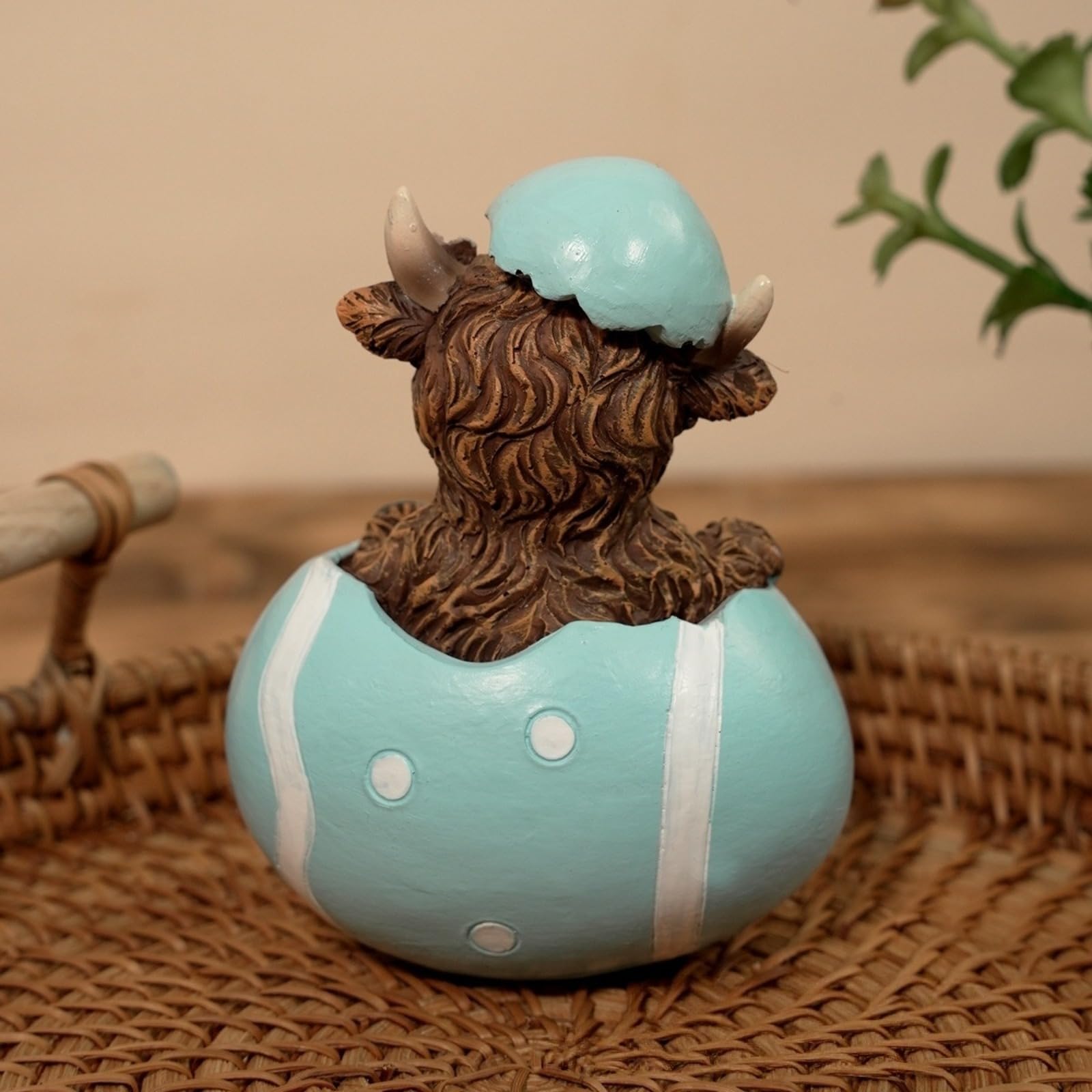 Uovo di Pasqua Shell Rompere Cartone animato Highland Mucca Ornamento Tre pezzi Set Pasqua Carino Decorazione Della Casa