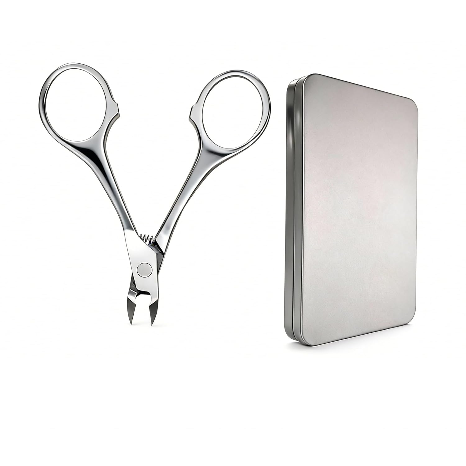 Cuticle Trimmer Nipper, Stainless Steel Cuticle Clipper with Round Comfort Grip & Sharp Blade - Easy for Home Manicure Pedicure, Beginner-Friendly Nail Care Tool with Protective Cover