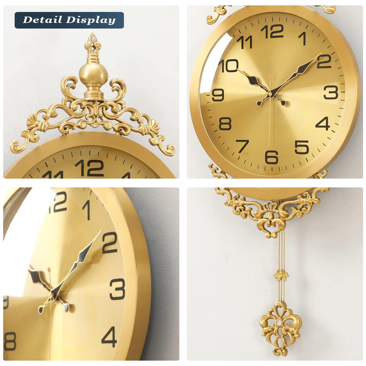 Amazon.com: Poserion Wall Clock with Pendulum, European Royal