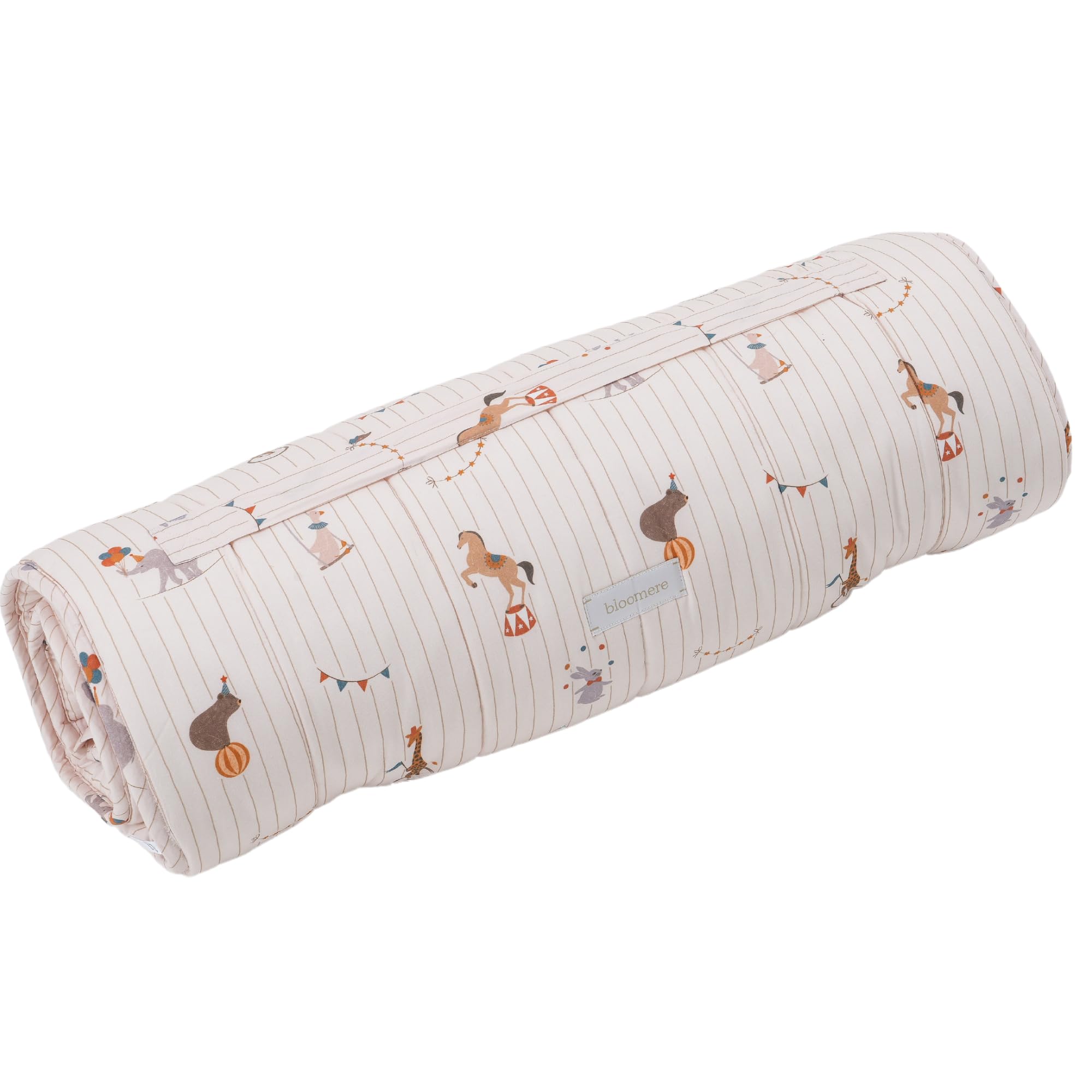 Organic Toddler Nap Mat - 100% Cotton Fabric Sleeping Mat - Sleeping Bag for Kids - Removable Pillow and Blanket – 1.5” Thick Pad - Ideal for Home, Daycare, Preschool & Sleepovers. (Dreamy Animal)