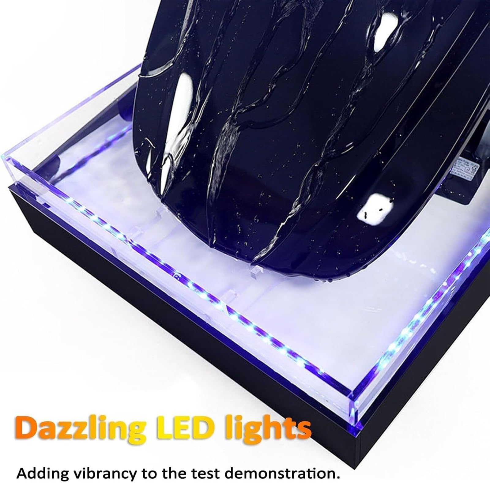 Macchina per test idrofobici, tester per pellicole galvaniche con flusso d'acqua regolabile, tester di prestazioni idrorepellenti con pompa e cappa, luce LED a 3 colori(White,Glass)