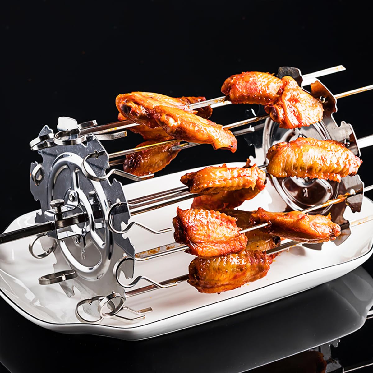 WANGCL Szaszłyki do grilla ze stali nierdzewnej klatka do grilla frytownica powietrzna szaszłyki rożen kebab grill grill piekarnik narzędzia