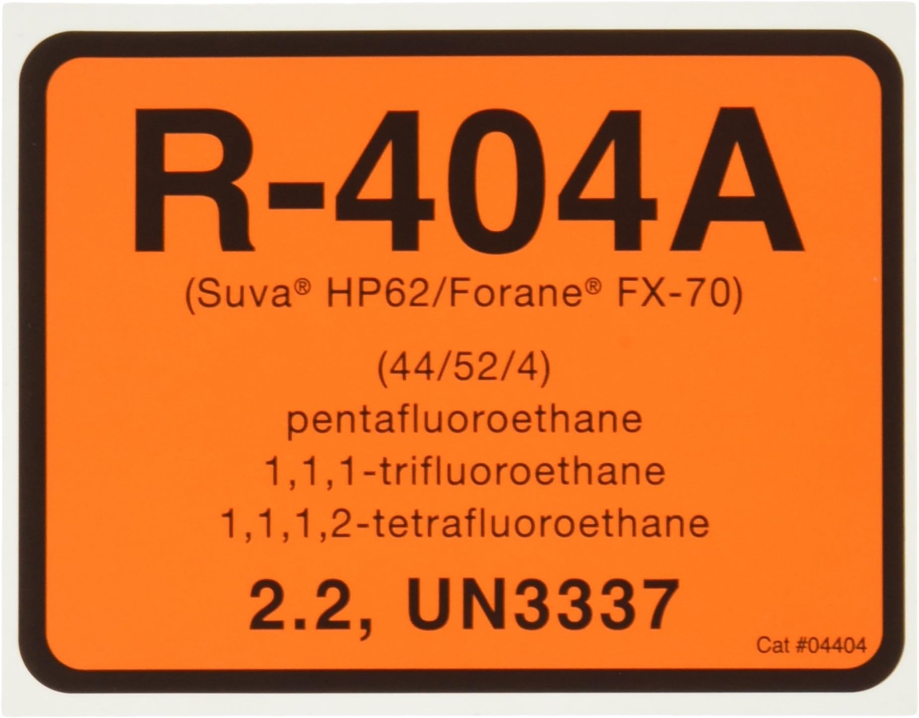 Diversitech R-404A Color Coded Refrigerant ID Label (04404)