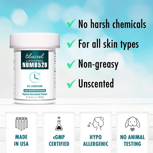 Miniatura 6 de Numb 520 135 onzas 5 Lidocaína tecnología liposómica para una penetración más profunda crema anestésica tópica molestias local y ano Rectal 1