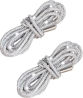 Bling Shoe Laces for Sneakers & Concert Outfits - 2PCS Rhinestone Sparkle Laces, Metallic Glitter Rope for Boots, Hoodies, Rave Costumes, Festival Accessories (47" Length, Silvery)