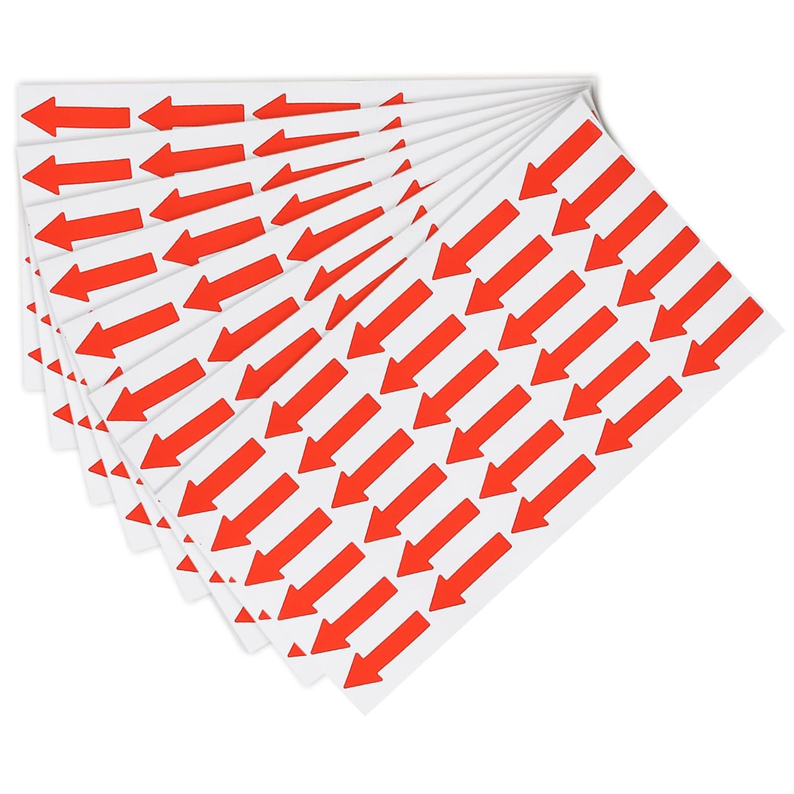 TOP-VIGOR 6 Pcs Small Arrow Stickers, 1.2x0.5 PVC Adhesive Labels for Flow Direction, Defect Marking, Inspection & Quality Control, Red