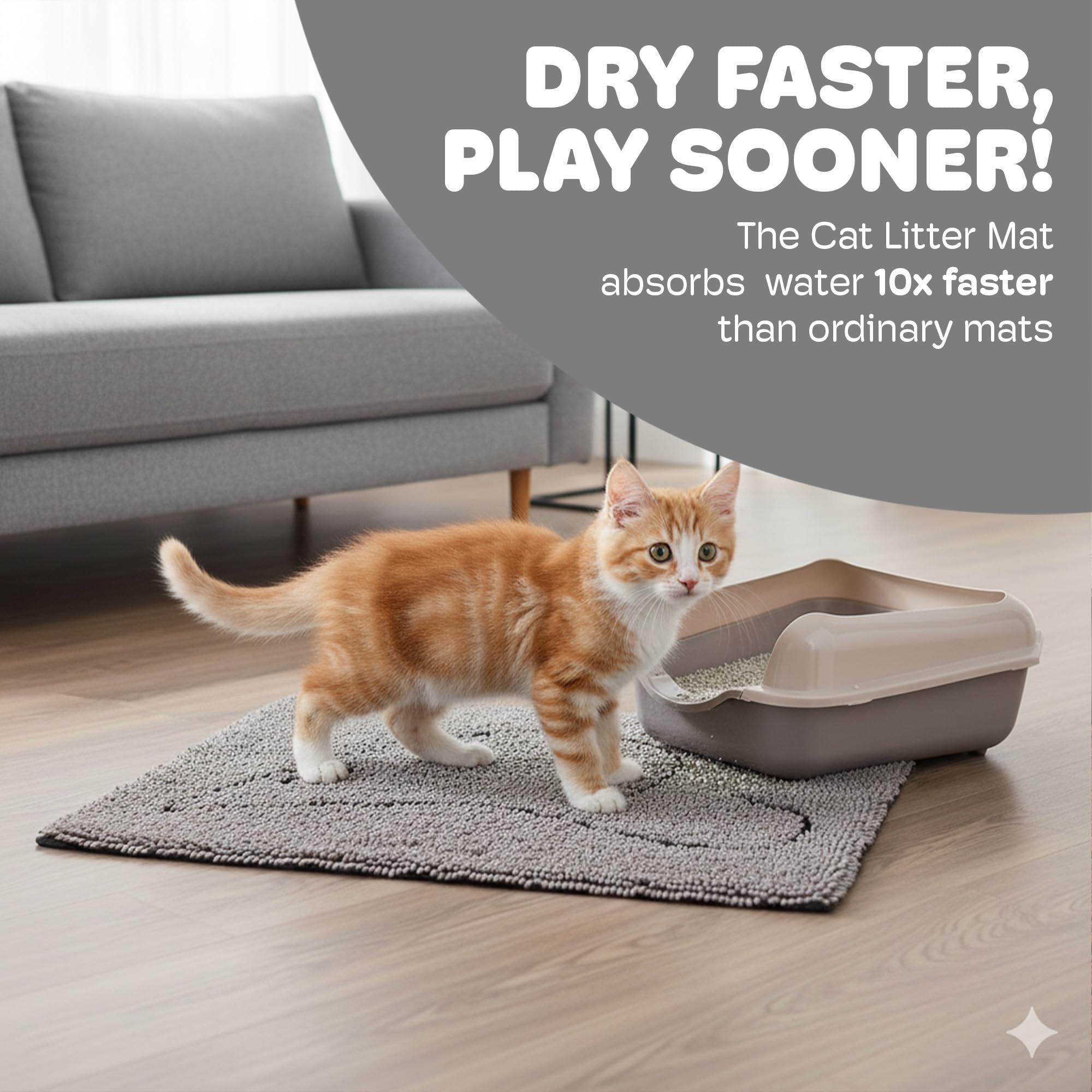 Dog Gone Smart - Cat Litter Mat 88 x 66 cm Gris - (775.8100)