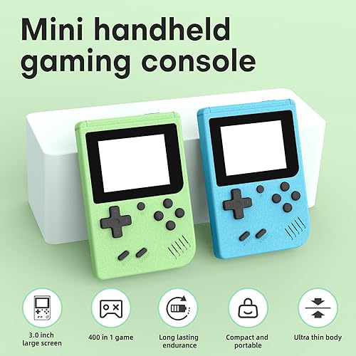 Miniatura 3 de Consola de juegos portátil retro, consola de juegos retro con pantalla IPS de 3.0 pulgadas, consola de juegos retro clásica 400 integrada, batería