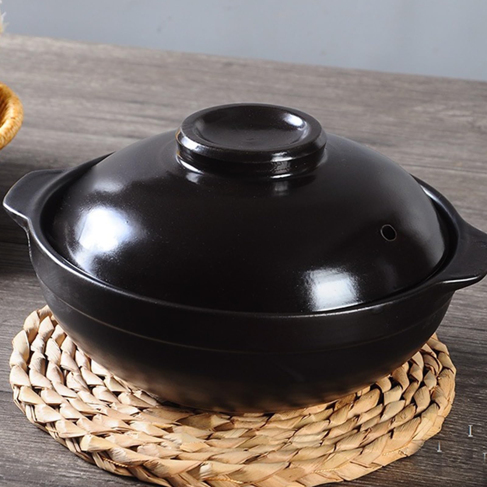 Auflaufform Keramik-Auflauftopf Schmortopf Hausmannskost Küchenhelfer Familientreffen 750ml(Black)