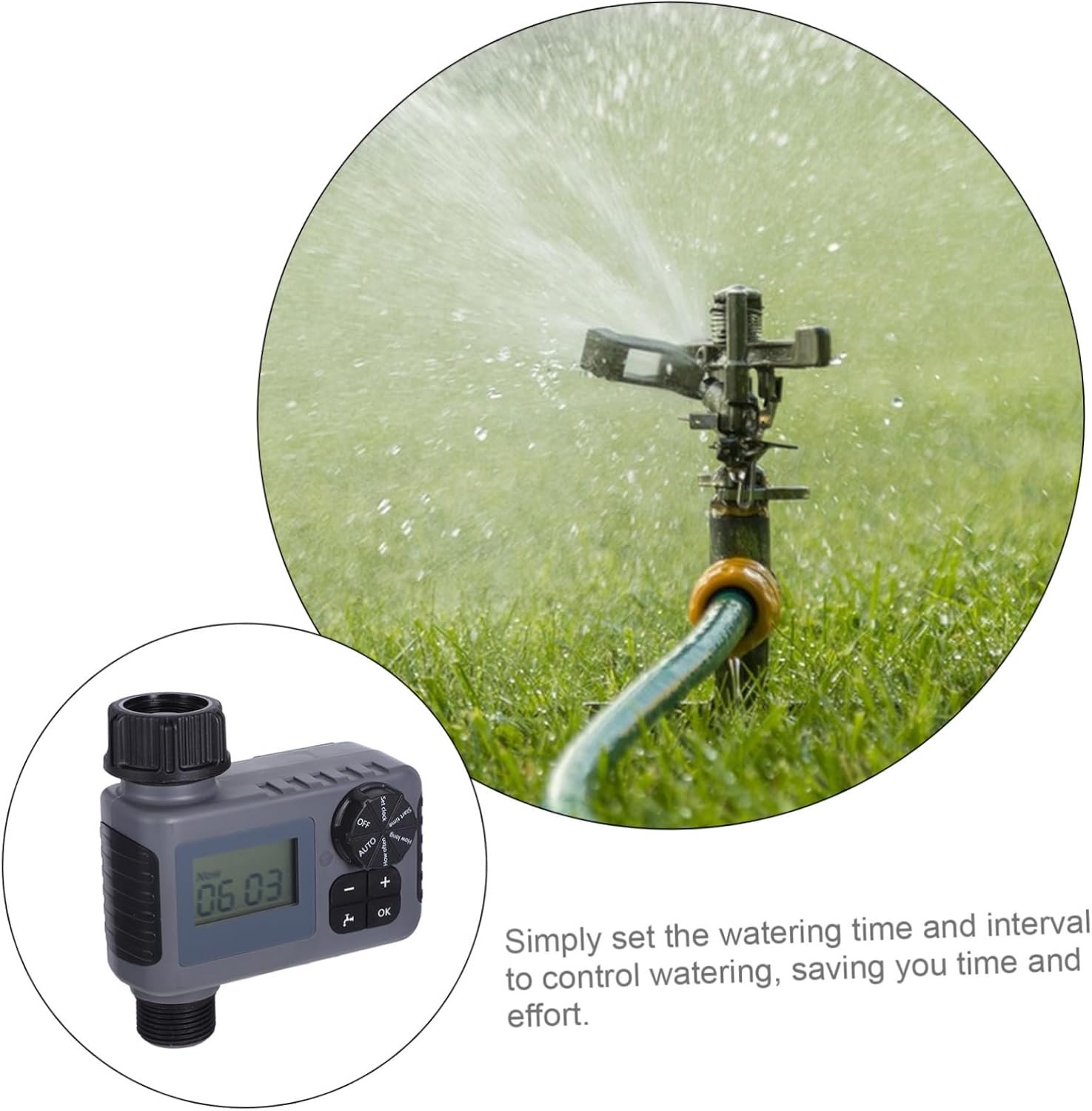 VANZACK Outdoor Programmable Watering Timer for Efficient Garden Irrigation Single Channel Control Display Easy Setup for Lawn and Care