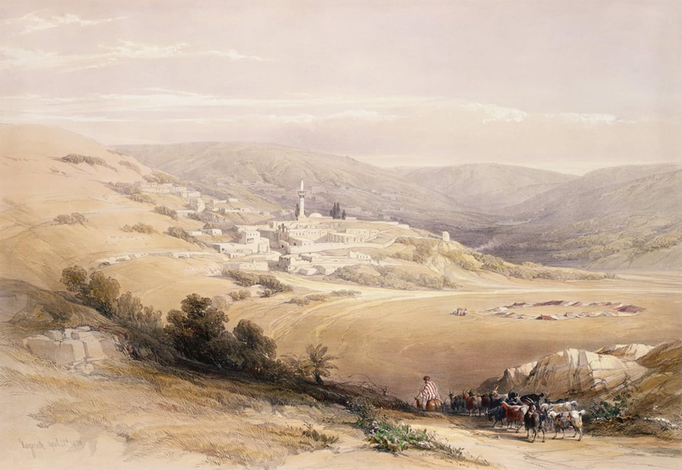 ARTXLXXBN Famous Painting Canvas Artwork Graffiti Print Nazareth by David Roberts Portrait Canvas Image for Home Decor 60x90cm