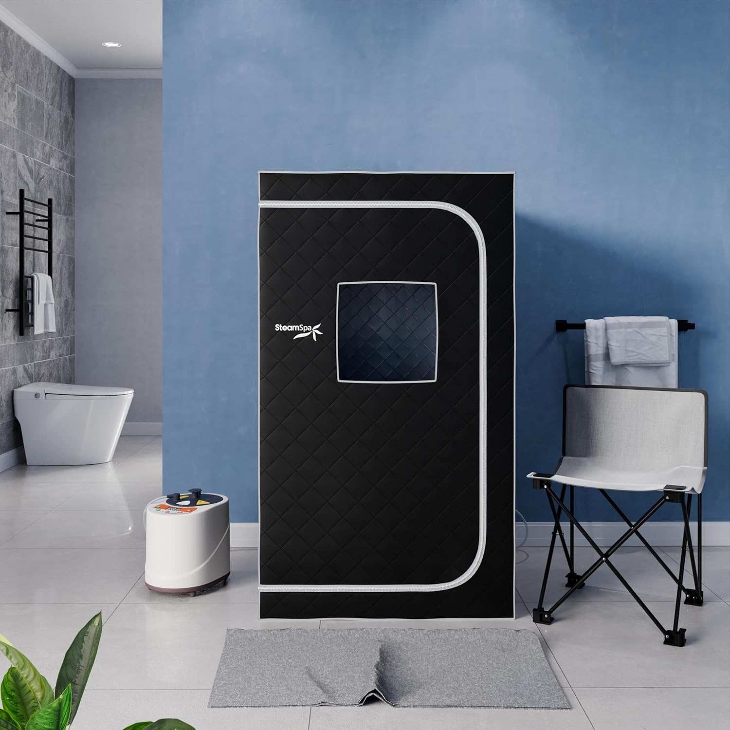 STEAMSPA Portable Steam Saunas for Home - Personal Sauna Steam Tent for Relaxation - Indoor Foldable Bathtube for Body Spa - Hand-Accessible Zippers, Remote Control Included