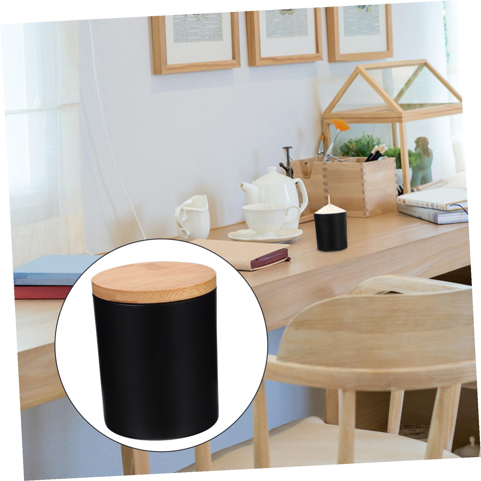 HAPINARY Aromakerzenglas aus Glas mit Deckel für Duftkerzen | Schwarz, Selbstgemacht Kerzendose für Selbstgemacht Candle Making und Büro, Schlichtes Design im 4 Stück-pack