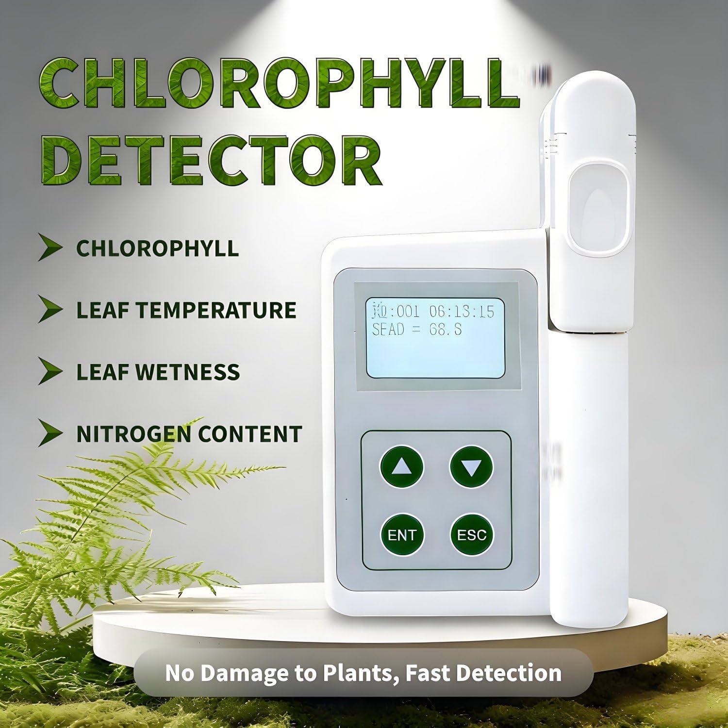Analyseur de chlorophylle, thermomètre foliaire, humidimètre foliaire 0,0-99,9 SPAD, Compact et Portable, pour Agriculteurs et jardiniers.