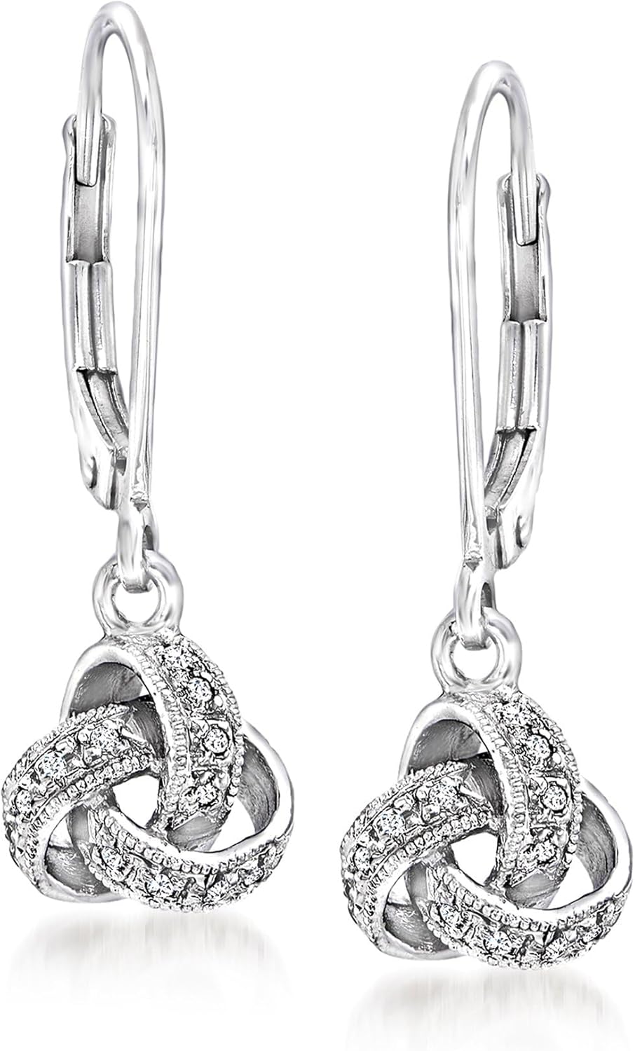 Ross-Simons Diamond-Accented Love Knot Drop Earrings...