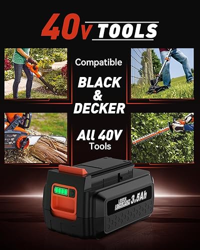 Miniatura 6 de Batería de repuesto para batería de iones de litio de 40 V Black and Decker LBX2040 LBX36 LBXR2036 de 40 voltios, compatible con Black and Decker 40