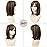 TISHINING Short Ombre Brown Mix Blonde Bob Wig with Bangs Shoulder Length Brown highlight Wigs for White Women with Dark Roots Layered Straight Bob Synthetic Natural Looking Daily Party Wig(14 inch)