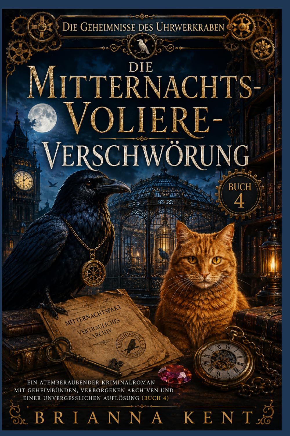 Die Mitternachts-Voliere-Verschwörung: Ein atemberaubender Kriminalroman mit Geheimbünden, verborgenen Archiven und einer unvergesslichen Auflösung (Buch 4) (Die Geheimnisse des Uhrwerkraben)