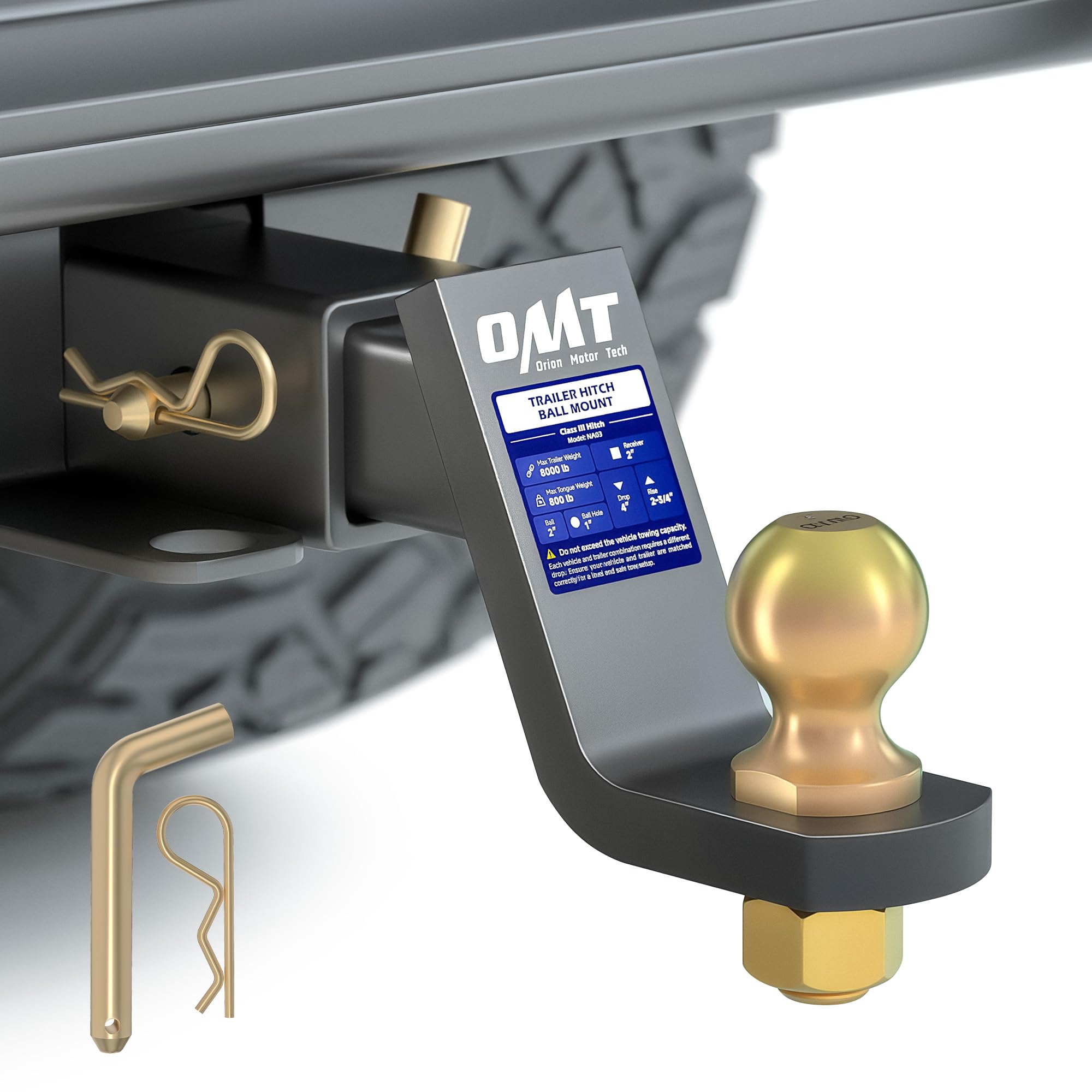 Orion Motor Tech Trailer Hitch Ball Mount