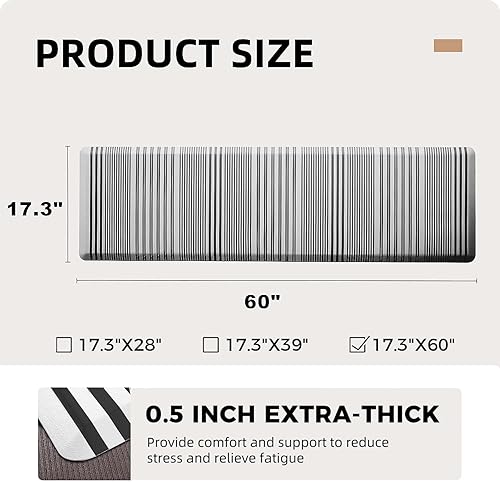 Miniatura 2 de KOKHUB Tapete de cocina, acolchado de 12 pulgada de grosor, antifatiga, impermeable, tapete de escritorio cómodo de pie, tapete de cocina