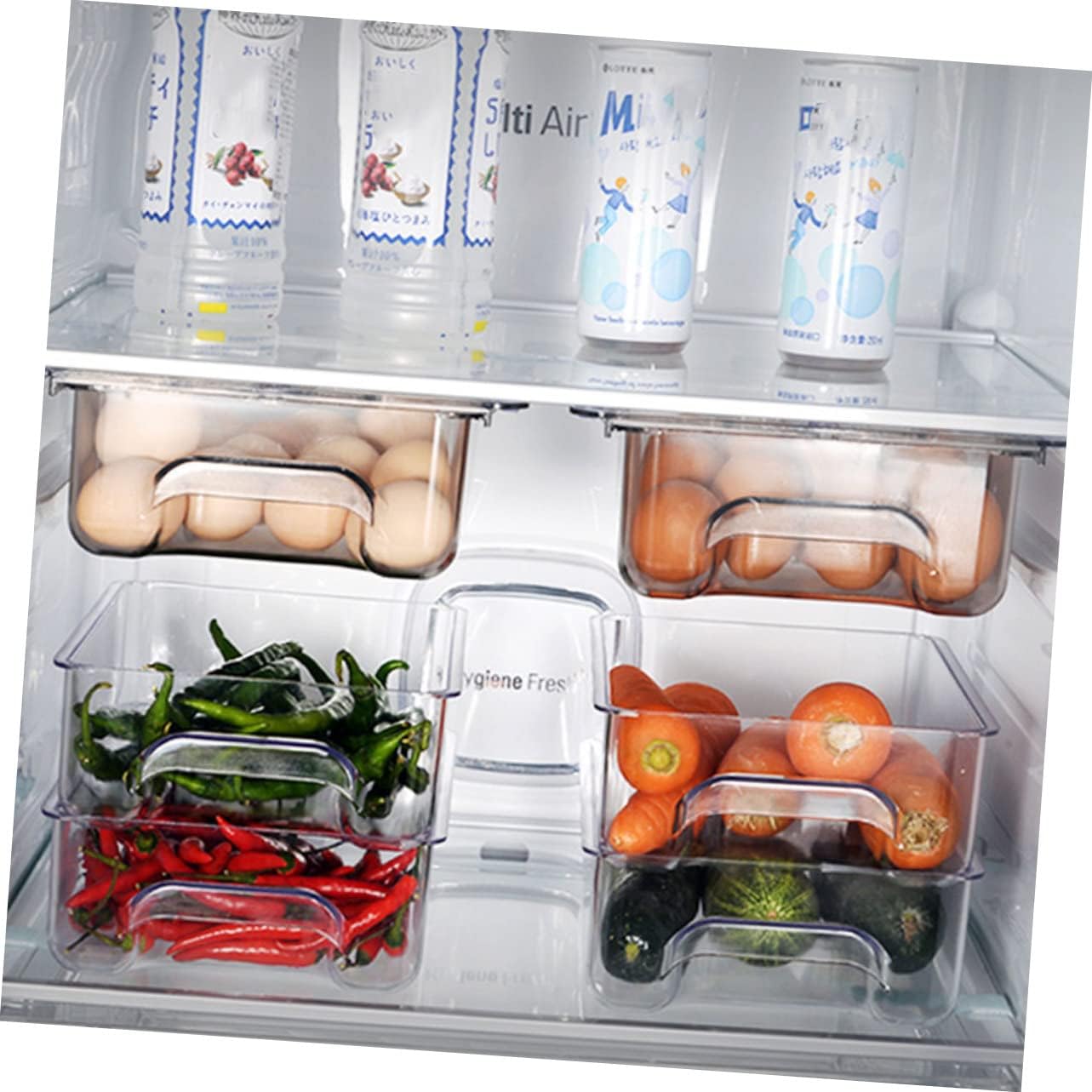 2 Pcs Suction Cup Storage Fridge Pull Out Drawers Square Stand Egg Carton Egg Trays Shelf Holders Brackets for Shelves Shelf Bracket Egg Crate White Refrigerator Food re-usable (Whitex