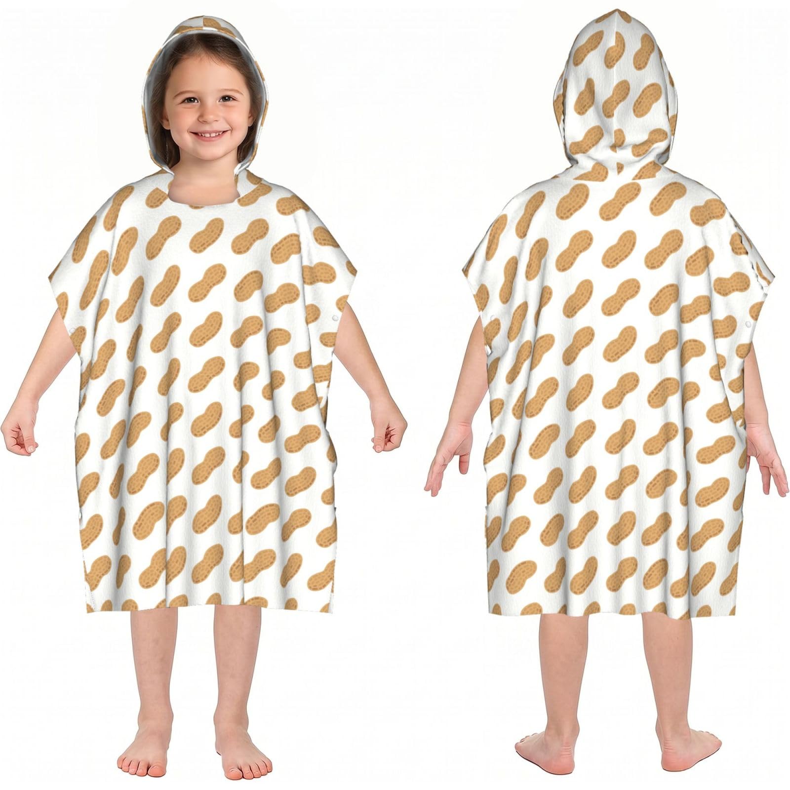 Noble Ren Delicious Peanuts Hooded Kids Beach Towels Girls Boys Swimming Coverings Towels Bath Towels, Bathrobes, And Ponchos Absorb Water Quickly And Dry Well