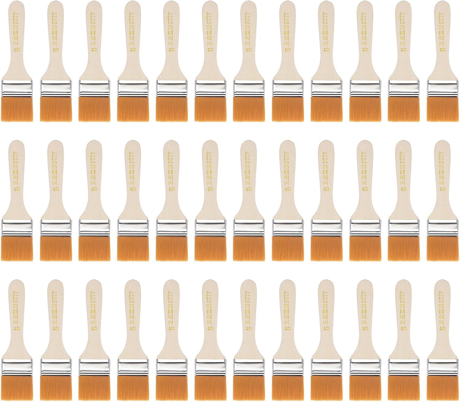 uxcell 36Pcs 6.5" Paint Brush 2.4" Width Soft Nylon Bristle with Wood Handle for Wall, Cabinets, Fences