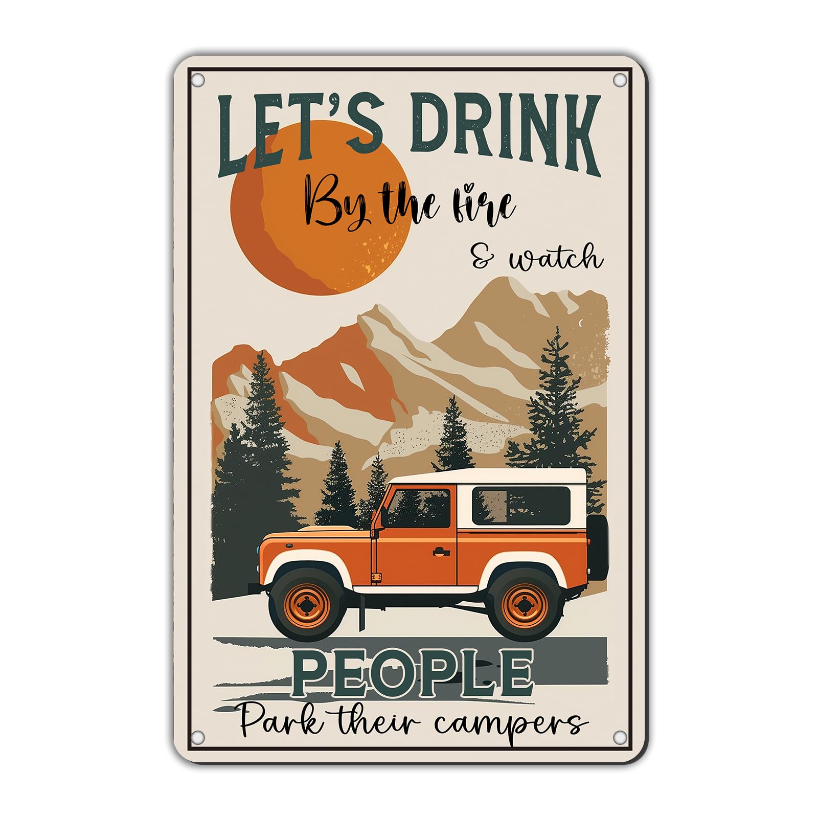 Anceky Funny Sign Camping let's Drink By The Life Metal Tin Sign Retro Wall Decor for Home Club Farmhouse Cafe Kitchen Yard 12×16 Inch