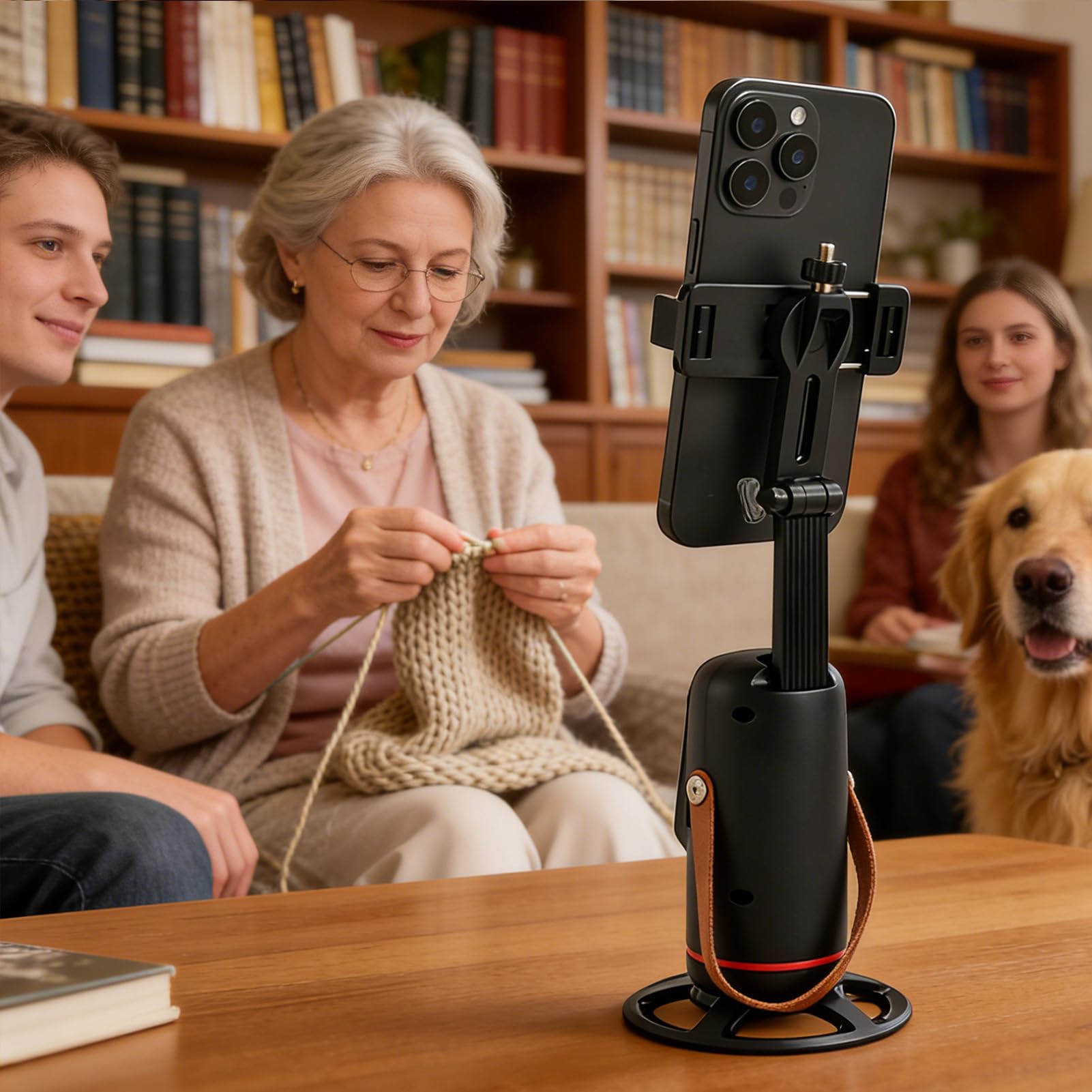 Treppiedi per Telefono Supporto Con Inseguimento Volto Automatico | Treppiede Ripresa Fotocamera Pieghevole per Vlog Live Streaming Videochiamate Fotografia Streamer Blogger