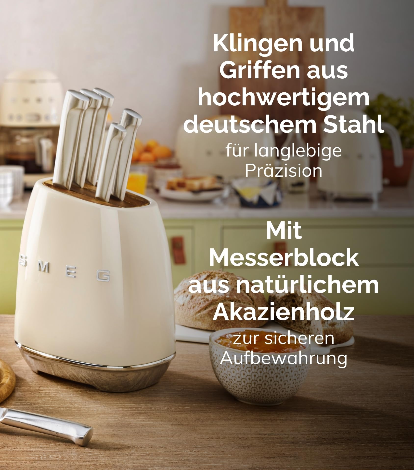 Smeg, Messerblock, KBSF02PB, Hellblau