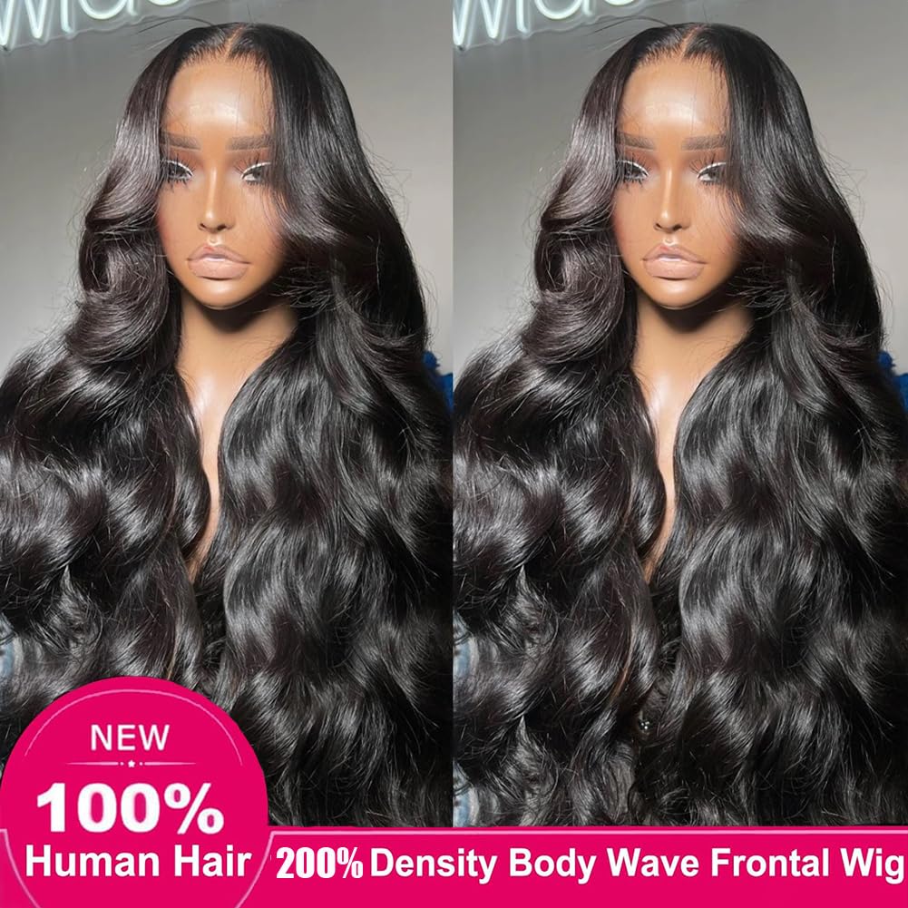 New Brazilian Body Wave Lace Front Wig 30” 30Inch 13X4 13X6 Transparent Body Wave Lace Front Wig Human  main image 2